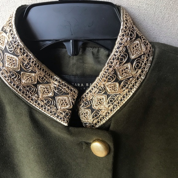 Zara military style blazer. Green color. - Picture 7 of 8